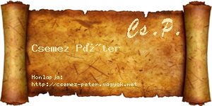 Csemez Péter névjegykártya