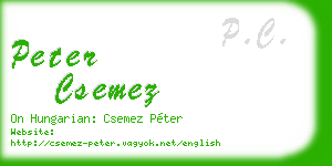 peter csemez business card